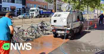 Statielei in Mortsel eindelijk kauwgomvrij: "Uren werk aan gespendeerd met speciale machine" - VRT NWS