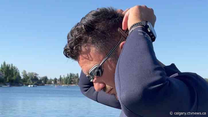 Raising money for a local charity while competing in the Calgary Ironman