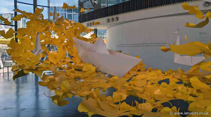 Giant paper boats and planes fill a North Greenwich gallery