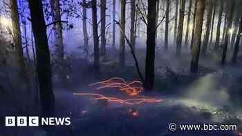 Crews tackle Brandon forest fire - BBC