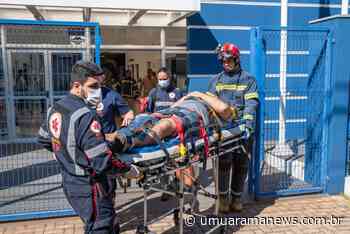 Elevador de carga despenca e trabalhador fica ferido em Umuarama - Umuarama News