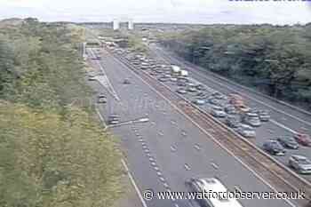 Live updates as M1 traffic builds near Watford after fire