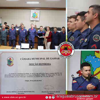 Câmara Municipal de Gaspar presta homenagem ao Corpo de Bombeiros | Segurança - araguaiabrusque.com.br
