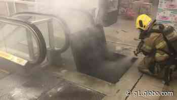 VÍDEO: princípio de incêndio é registrado em escada rolante de loja de departamentos no Centro de Uberlândia - Globo.com