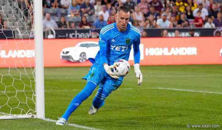 Austin FC's Brad Stuver leading Laundry Project's event in Uvalde