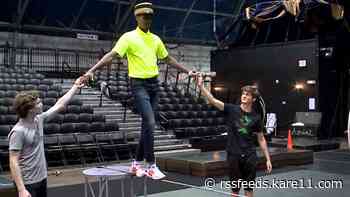 Guy Brown rolls into a practice with Circus Juventas