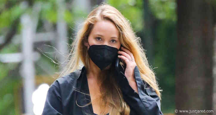 Jennifer Lawrence Chats on the Phone While Out on Walk in NYC