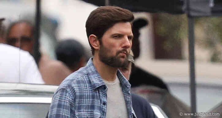 Adam Scott Spends the Day Filming 'Madame Web' in Boston