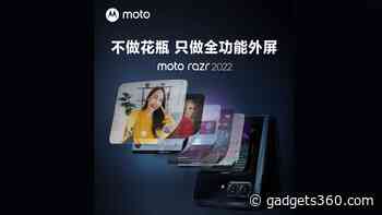 Moto Razr 2022 Foldable Display Teased, Spotted on Geekbench Ahead of Launch