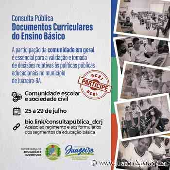 Prefeitura de Juazeiro alerta para fim do prazo de resposta à consulta pública sobre novo currículo da rede municipal de ensino - Prefeitura de Juazeiro (.gov)
