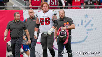 Buccaneers' Ryan Jensen carted off during practice; severity of Pro Bowl center's knee injury unknown