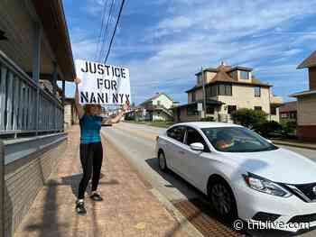 Supporters of Trafford woman gather outside hearing in dog theft case - TribLIVE