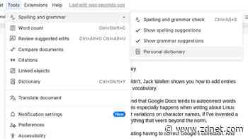How to add new words to the Google Docs dictionary