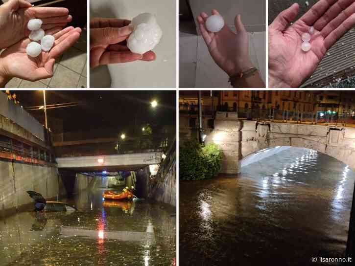 Maxi grandinata a Saronno: danni a decine di auto, case allagate, sottopassi bloccati e chicchi di grandine da record (foto) - ilSaronno