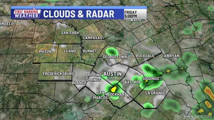 Friday evening brings chance of a few isolated downpours, thunderstorms