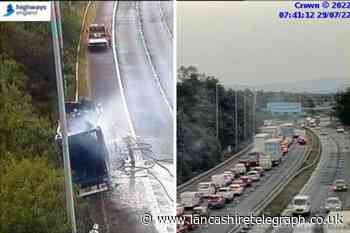 Long delays on M6 and M55 after lorry fire