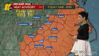 NC Weather: Heat advisory issued for third straight day, cooling over the weekend
