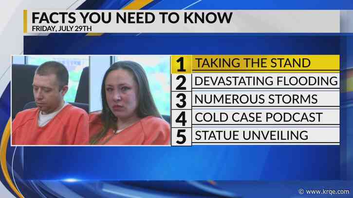KRQE Newsfeed: Gonzales trial continues, Devastating flooding, Weekend storms, Cold case podcast, Breaking Bad statues