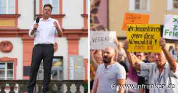 Bayreuth: "Hau ab" - Grünen-Politiker Habeck mit Buh-Rufe und Pfiffe als "Kriegstreiber" beschimpft