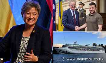 Penny Wong dodges question about Covid from Ally Langdon while in Fiji on trip with Anthony Albanese - Daily Mail