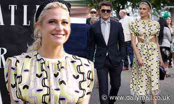 Pixie Lott looks stylish while attending Goodwood Festival with husband Oliver Cheshire - Daily Mail