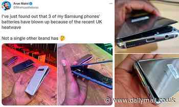 YouTuber claims batteries blew up in three Samsung smartphones due to the recent UK heatwave
