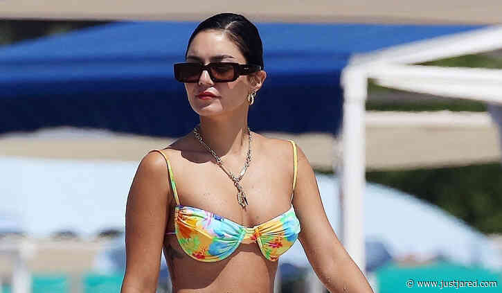 Vanessa Hudgens Wears Colorful Bikini for Beach Day in Italy