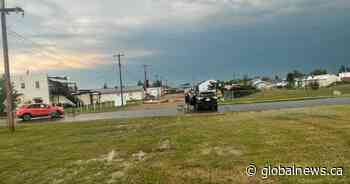 Storm that triggered tornado warning rips off roofs, uproots trees in northern Alberta village
