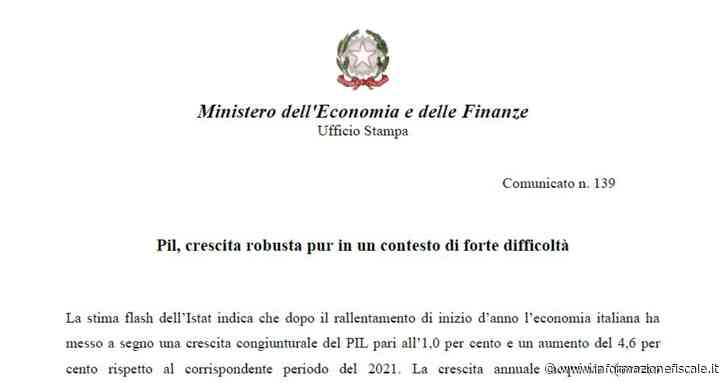 PIL, crescita annua acquisita al 3,4 per cento, oltre le stime del DEF - Informazione Fiscale