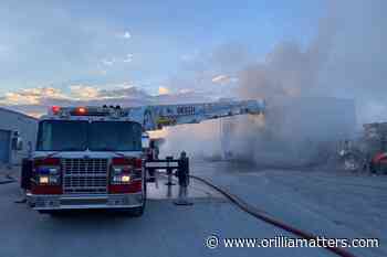 Crews battling large fire on Kitchener Street (4 Photos) - OrilliaMatters