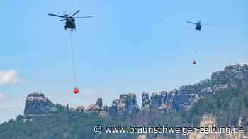 Kaum Entspannung bei Waldbrand in Sächsischer Schweiz