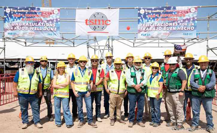 Apple Chip Supplier TSMC Celebrates Arizona Factory Nearing Completion