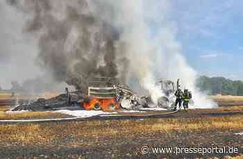 FF Nordkirchen: Traktorgespann in Vollbrand