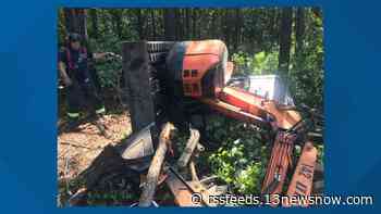 Suffolk Fire and Rescue responds to overturned excavator