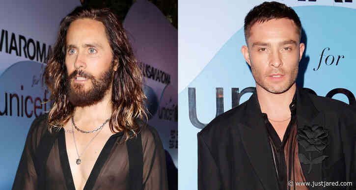 Jared Leto & Ed Westwick Both Wear Sheer Shirts to LuisaViaRoma for Unicef Event in Italy