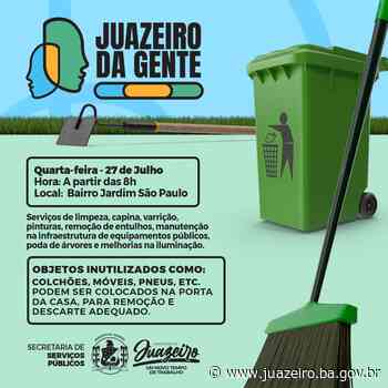 Programa 'Juazeiro da Gente' leva mutirão de limpeza e serviços públicos para o bairro Jardim São Paulo nesta quarta-feira - Prefeitura de Juazeiro (.gov)
