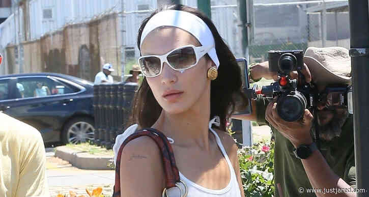 Bella Hadid Arrives at Helipad in NYC for Trip to The Hamptons