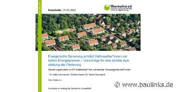 Studie: Sanierung energetisch schlechter Häuser schützt Menschen mit geringem Einkommen