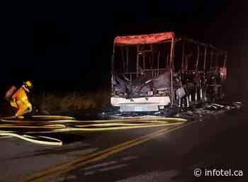 RV fully engulfed with flames in Osoyoos, eastbound lane damaged | iNFOnews | Thompson-Okanagan's News Source - iNFOnews