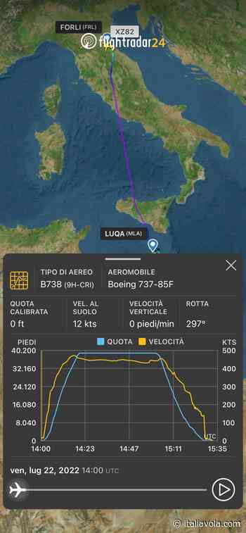 AeroItalia : test in volo su B737/800 EI-CRI da Forli a Malta - Italiavola & Travel –