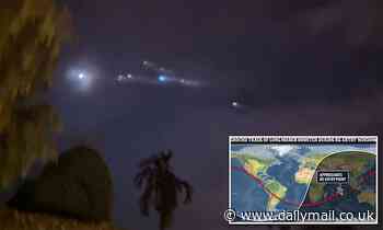 Out-of-control Chinese rocket lights up the night sky as it disintegrates over Malaysia