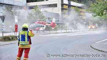 Viel Staub aufgewirbelt - Rettungshubschrauber landet beim Hansgrohe-Werk Schiltach - Schwarzwälder Bote