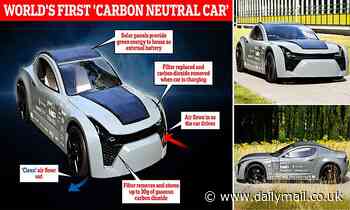 World's first 'carbon neutral car' unveiled that removes carbon dioxide from the air as it drives