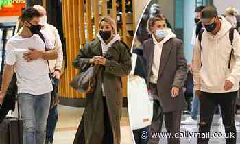 Nathan and Emma Lyon, Bonnie and Tim Paine arrive in Sydney after attending Pat Cummins' wedding - Daily Mail