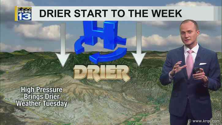 Downtick in storm chances Tuesday