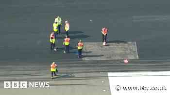 London Luton Airport resumes flights after runway repairs - BBC