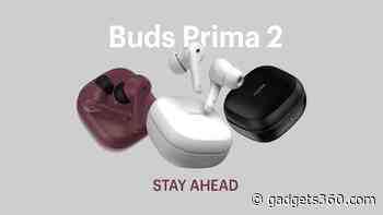 Noise Buds Prima 2 TWS Earbuds With Up to 50 Hours of Battery Launched: All Details