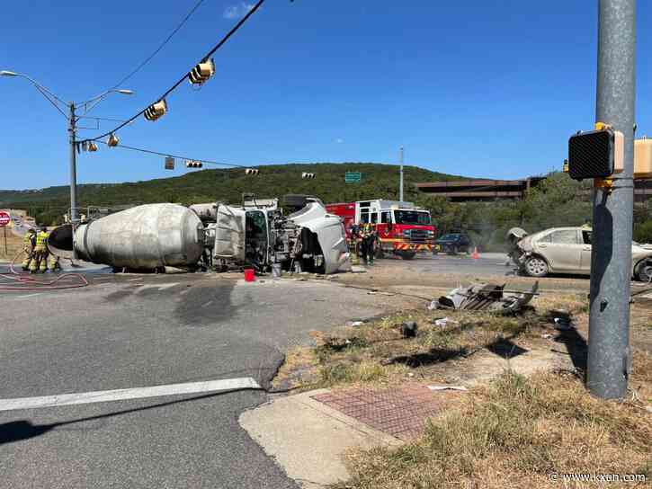 2 taken to hospital after crash involving concrete truck in northwest Austin