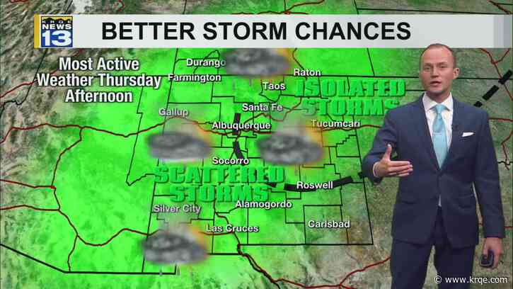 Storm chances increase again beginning Wednesday