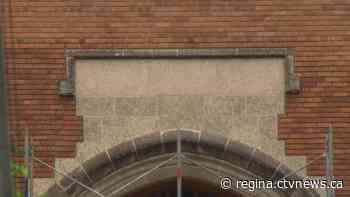 Stonework bearing Davin name removed from Regina school - CTV News Regina